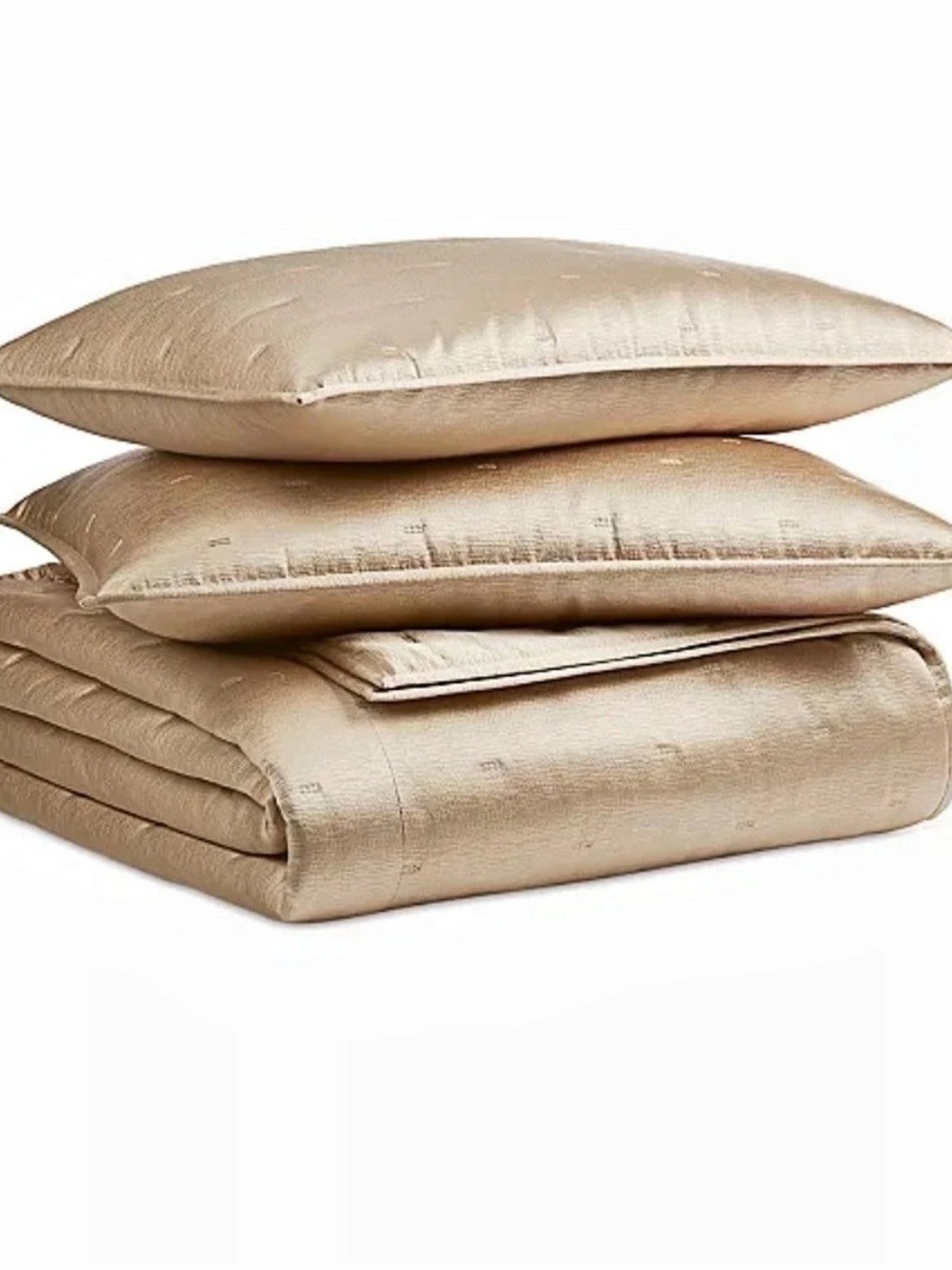 Hotel Collection Glint Gold 3 Piece Bedding Set King new , open Bag